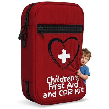 Small, First Aid and CPR Kit for children, toddler, and kids. Large Variety of Bandages to fit your childs injuries. Perfect travel first aid kit, Diaper Bag, Backpack, Car, and More. Quick and Effect - size: Small