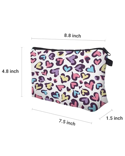 Cute Travel Makeup Bag Cosmetic Bag Small Pouch Gift for Women (Heart) - color: Heart