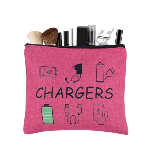 ShiQiao Spl Chargers Cables Storage Bag Travel Cable Storage Organizer Bag Chargers Makeup Cosmetic Bag Pouch Electronic Charging Organizer for Women Birthday Christmas Gifts for Daughter Friend - style: Pink Charger