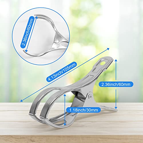 Coideal Beach Towel Chair Clips - 10 Pack Pool Cover Clips Stainless Steel Quilt Clamps Metal Large Heavy Duty Clothes Pins Windproof for Sunbed Lounge Cruise - size: 11 cm