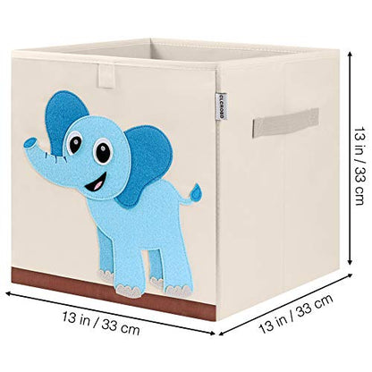Foldable Animal Cube Storage Bins Fabric Toy Box/Chest/Organizer for Kids Nursery, 13 inch (Elephant) - color: Elephant