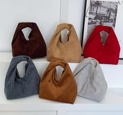 Slouchy Suede Crescent Crossbody Purses Women Cute Hobo Bags Trendy Satchels Underarm Shoulder Bag Travel Tote Handbag 2026 - color: B Suede Coffee-have Strap
