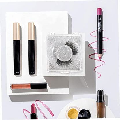 WOONEKY 6pcs Transparent False Eyelash Storage Box Compact Organizer for Packing and Travel Beauty Salons and Personal Use
