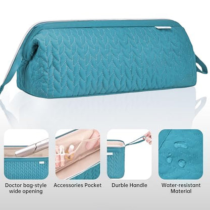 KarSyon Shark Flex Style Case for Dyson Airwrap Hair Dryer Brush Revlon Hair Tools Travel Bag Carrying Case Flat Curling Iron Organizer (Teal Blue) - color: Teal Blue