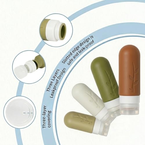 DEPOZA Travel Bottles Kit (16 Pack) - TSA Approved, Leak Proof Silicone Squeezable Containers for Toiletries. Complete Set with Jars, Sprayers & Bag (Earthy brown) - color: Earthy brown