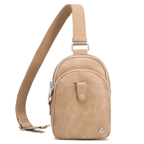 INICAT Anti Theft Crossbody Bags for Women Travel Small Sling Bag Fanny Packs Cross Body Purses Everyday - color: Classic Khaki, size: Small