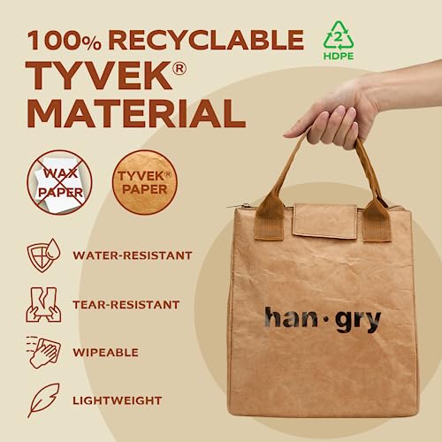 VonNova Women’s Insulated Lunch Bag with Premium 4mm Cooler Insulation, Cute Large 7L Lunch Tote for Office, Durable Small Lunch Box for Women, Stylish Lunchbox for Adults, Teens, Nurses, Teachers - color: Brown-hangry