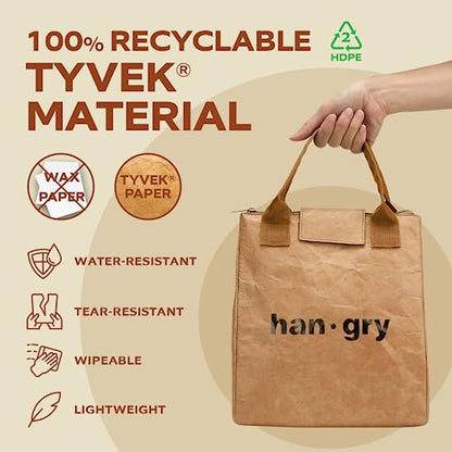 VonNova Women’s Insulated Lunch Bag with Premium 4mm Cooler Insulation, Cute Large 7L Lunch Tote for Office, Durable Small Lunch Box for Women, Stylish Lunchbox for Adults, Teens, Nurses, Teachers - color: Brown-hangry
