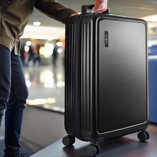 TRAVELARIM 28 Inch Luggage with Spinner Wheels, Hard Shell Suitcase with TSA Locks for Luggage, Travel Large Suitcase, Expandable Hard Shell Suitcases, Jet Black - color: Jet Black, size: Large 28-Inch Checked