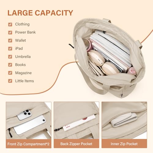 GOLF SUPAGS Foldaway Convertible Tote Backpack Lightweight Nylon Daypack for Women Men City Pack Versatile Backpack for Leisure Travel, Apricot - color: Apricot