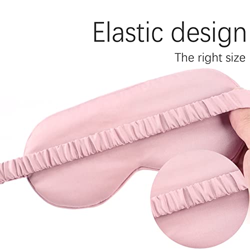 HBHLFZ Sleep Mask 2 Pack - Bamboo Viscose Fiber Sleeping Eye Mask - with Elastic Band/Headband - Comfort Sleeping Shade - for Nighttime Sleeping, Traveling & Napping（Pink） - color: Pink