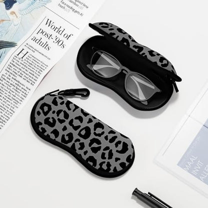 Sunglasses Soft Case, Ultra Light Portable Neoprene Zipper Glasses Case for Men Women - color: Classic Leopard