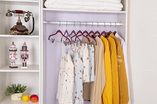 Quality Hangers Plastic Non Velvet Non-Flocked Thin Compact Skirt and Pant Hangers with Metal Clips - Suited for Pants Blouses Coats - 360° Swivel Hook (Raspberry, 20) - color: Raspberry