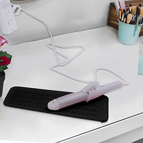 1Pack Silicone Heat Resistant Mat Pouch for Hair Straightener, Curling Iron, Flat Iron and Hot Hair Tools Black - color: Black, size: 1 Pack