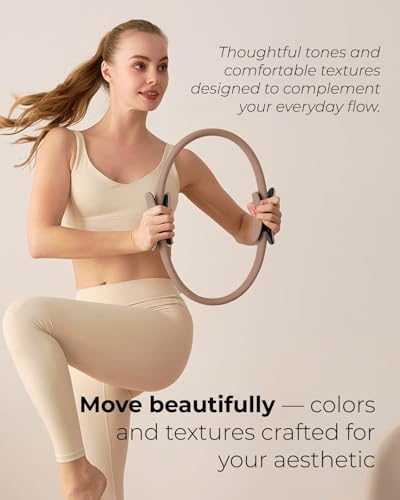 Pilates Kit for Women – Home Pilates Equipment Set with Ring, Ball & Resistance Bands | Pilates Starter Kit with Accessories in Gift Box - color: Taupe, style: Essential Kit - 3PC