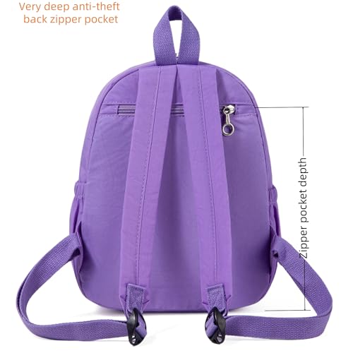 AOTIAN Mini Lightweight 11.8 Inch Backpack Durable Travel Hiking Women and Girls Small Daypack, 7 Liters Light Violet Purple - color: Light Violet Purple