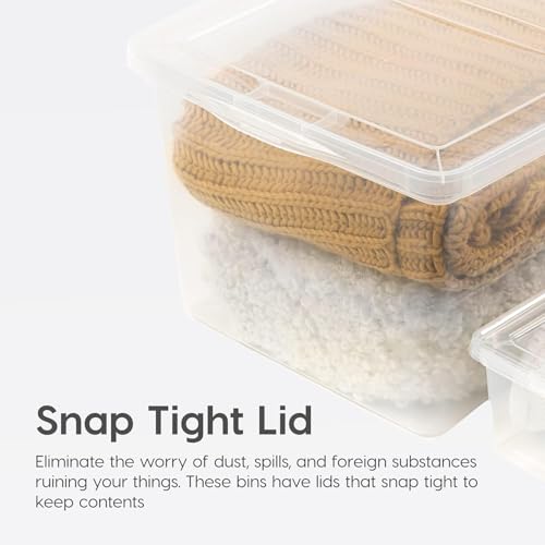IRIS USA 6 Qt Storage Bins with Lids, 6-Pack Clear Plastic Storage Containers, Stackable Organization Boxes for Shoes, Crafts, Classroom Supplies & Household Storage - size: 6 Qt - 6 Pack