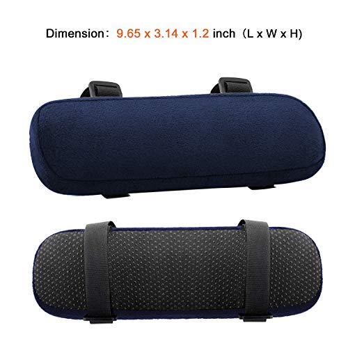 MOSISO Chair Armrest Pads (2 Pack), Memory Foam Home/Office Chair Arm Rest Covers Comfy Computer Gaming Elbow Cushion Removable Washable Elbow Support Forearm Pressure Relief, Purplish Blue - color: Purplish Blue