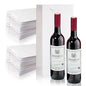 Yeaqee 50 Pack Wine Bags for Wine Double Bottles Gifts Carriers 6.6x3.6x13.8 Craft Bottle Bags Bulk with Handles Paper Tumbler Carriers, Party Gift Pocket with Handle(White) - color: White