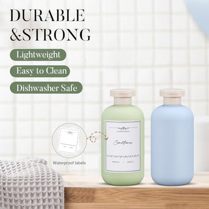 3 PACK Travel Shampoo Bottle, Empty Plastic Squeeze Bottles 6.8oz with Flip Cap, Lotion Container for Toiletries Travel Size Shampoo and Conditioner - color: Blue+Green+Pink, size: 6.8 oz