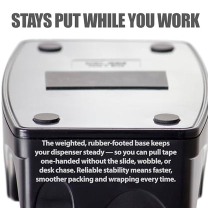 Officemate Recycled 2-in-1 Heavy Duty Tape Dispenser, 1" and 3" Cores, Black (96690) - color: Black