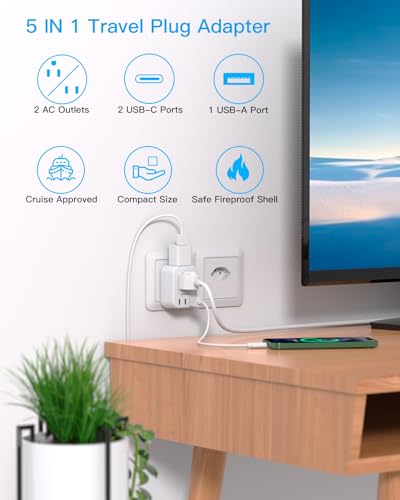 HANYCONY Switzerland Power Travel Plug Adapter, Type J Power Adapter with 2 Outlets 3 USB Ports(2 USB C) for US to Swiss Switzerland Liechtenstein Rwanda - style: Type J - Switzerland