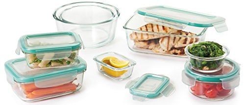 OXO Good Grips 3.5 Cup Smart Seal Glass Rectangle Food Storage Container, Clear (Pack of 2) - size: 3.5 Cup (Pack of 2), style: Glass
