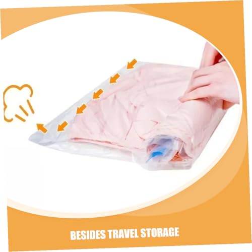 Ipetboom 12pcs Vacuum Compression Bags for Travel Clothes Storage, Hand Roll-up Reusable Space Saver Bags, Pa+pe Material, 35x50cm 40x60cm, Luggage Packing Organizer
