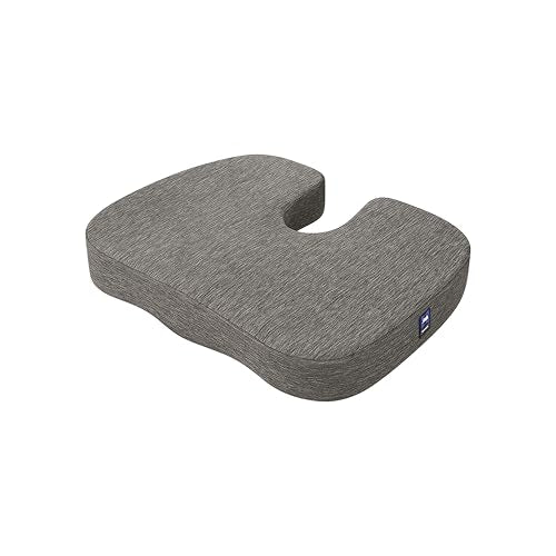 Sealy Memory Foam Seat Cushion for Car and Office Chairs Tailbone Pain Relief, Posture Support, and Comfort for Home Office Use