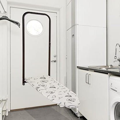 Seiritex Over the Door Ironing Board Cover 13 x 37 inch, Small Iron Board Cover w Heat Reflective 3 Layers Thick Padding with Hook and Loop Fasteners (White) - color: White, size: 13x37