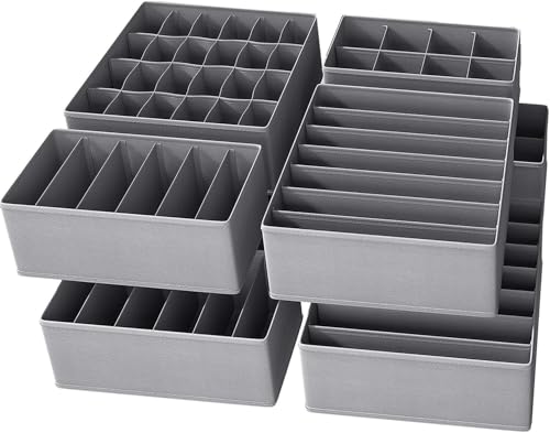 Dresser Drawer Organizer 8 Pack Clothes Underwear Sock Storage Dark Gray Drawer Dividers Grey Foldable Closet Organizer Storage Box Dresser Drawer Organizers - color: 8 Pack Dark Gray Dresser Drawer Organizer