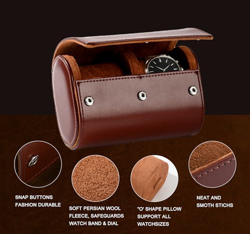 Watch Travel Case Hold 2 PCS Watches Travel Watch Case for Wristwatches & Smart Watches and Watch Travel Case for Men - size: 2 Slot