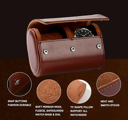 Watch Travel Case Hold 2 PCS Watches Travel Watch Case for Wristwatches & Smart Watches and Watch Travel Case for Men - size: 2 Slot