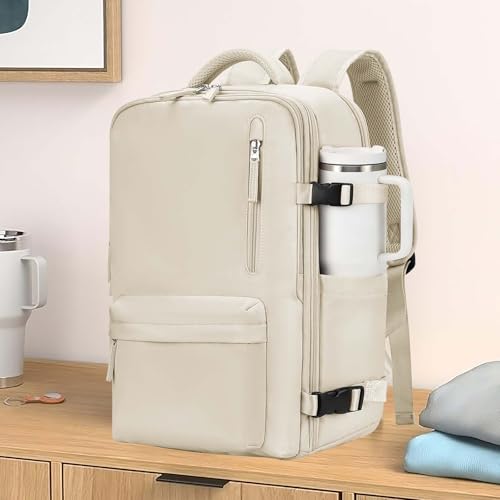 Large Travel Gym Backpack Women Carry On Backpack Flight Approved Hiking Waterproof Rucksack Casual Daypack Laptop bags airplanes Shoes Compartment Personal Item Travel Weekender Bag Essentials Beige - color: A54-beige, size: Large
