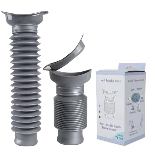 Pee Bottles for Men, Portable Urinal for Men, Collapsible Urine Bottle 750ML, Car Urinals for Men and Women, Emergency Urinal Shrinkable Pocket Toilet for Travel, Camping, Traffic Jam, Road Trips - color: Gray