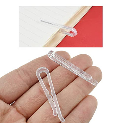 HAHIYO 1.8inch/45mm 170Pcs Clear Plastic U Shape Alligator Clip, Clothespin Fabric Clip Garment Shirt Folding Clip with Teeth for Sewing Room Folding Sock Tie Pant Securing Fabric to Comic Book Board - size: Clear - 1.8 inches - 170 Count - With Teeth