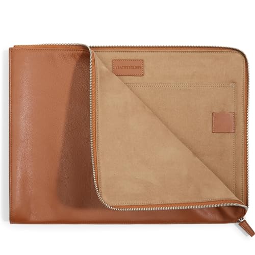 Leatherology Cognac Leatherolgy Zippered Document Holder with Interior Pocket for Tablet - color: Cognac