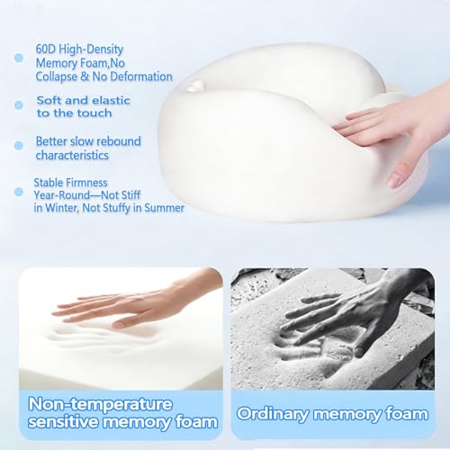 Travel Neck Pillow- 360° Ergonomic Memory Foam Travel Neck Pillow Airplane,Premium Breathable Relief Neck Pain for Long Flights,Car & Office（Pink - color: Pink