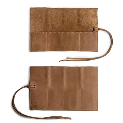 Hide & Drink, Leather Watch Roll Organizer Handmade from Full Grain Leather, Holds Up to 4 Watches, Easy Carry On Watchlover Storage (Single Malt Mahogany) - color: Single Malt Mahogany