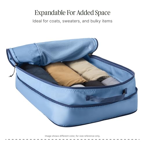 Eagle Creek Pack-It Reveal Expansion Cube - Adjustable Storage Expansion Cube for Travel - Durable Compression Zipper - Water-Resistant - Sustainable - Large - Black - color: Black