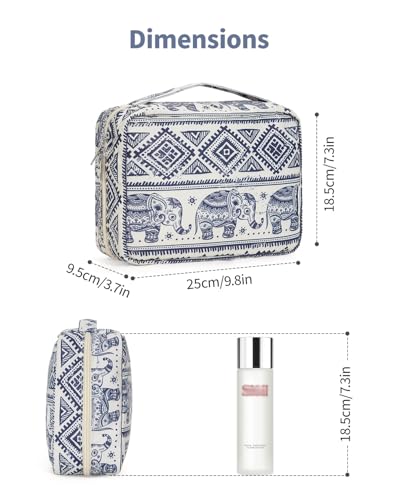 Narwey Small Hanging Travel Toiletry Bag for Women, Travel Bag for Toiletries, Makeup Bag Organizer Cosmetic Bags Make Up Bags for Girls - color: Elephant