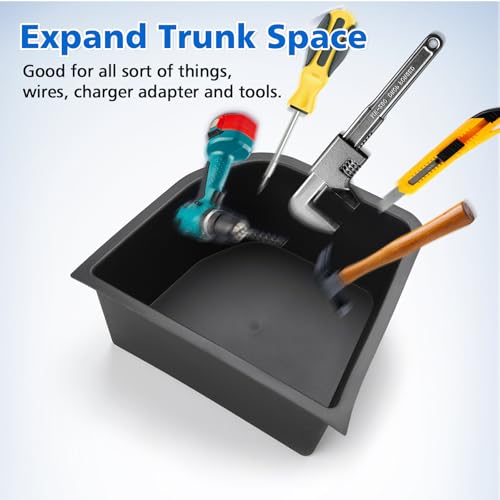 Karltys Trunk Storage Box with Lid for Chevy Trax 2024 2025 2026, TPE Waterproof Car Trunk Organizer, Rear Trunk Side Storage Bin Box for 2025 Chevrolet Trax Accessories (Left Side)