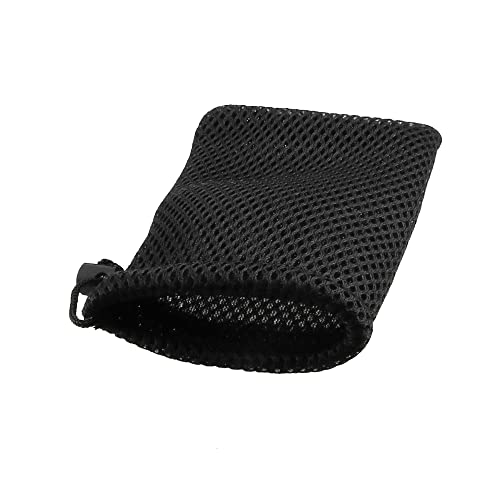 uxcell Nylon Mesh Drawstring Bag, 5 x 3.5 Inch Small Storage Pouch String Bags for Mini Stuff MP3 Charger Earphone Key, 3pcs Travel Kit Organizer for Lipstick Cosmetic Jewelry, Black