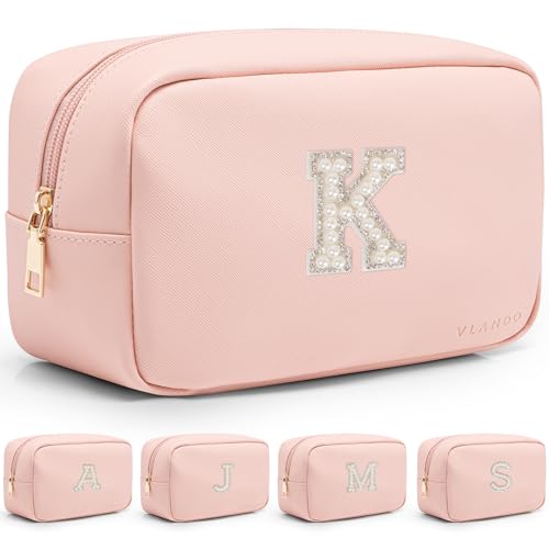 VLANDO Gifts for Women Makeup Bag Organzier Customized Gifts Wedding Bridal Shower Gifts for Bridesmaids Thanksgiving Gifts for Teacher Monther Sister Friends K - color: 03-Pink-K