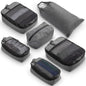 Compression Packing Cubes for Travel by TRIPPED – 6-Piece Premium Set with Laundry & Shoe Bag, Space Saving Travel Organizer Bags for Suitcase & Carry-On Luggage (Grey Mesh) - color: Grey Mesh - 6 Piece
