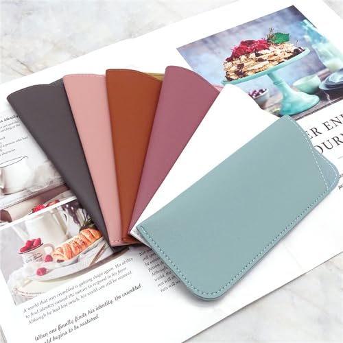 YYaaloa Soft Leather Glasses Sunglasses Cases 7x3 Inch PU Leather Travel Glasses Pouch for Women Men Kids - color: 12 Different Color