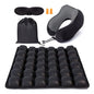 Travel mat - inflatable bubble design, used for car/office/airplane seat cushion, equipped with storage bags. Ergonomically designed 3D inflatable airbag, including neck pillow kit (Rectangle) - size: rectangle