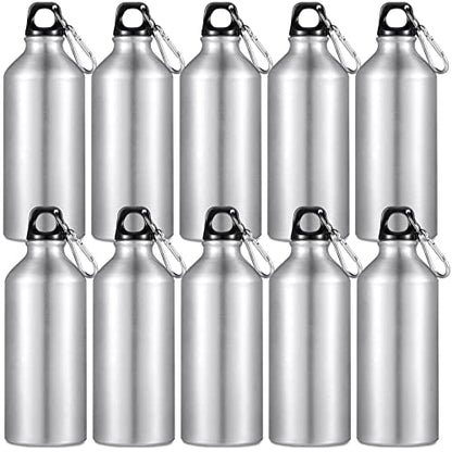 CHENGU Aluminum Water Bottle 20 oz Reusable Bottles Lightweight Leak Proof Aluminum Sports Travel Bottles with Twist Cap Buckle for Gym, Hiking, Cycling, Camping, Fishing - color: Silver