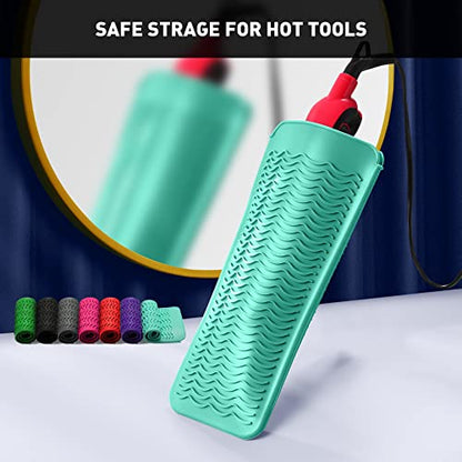 ZAXOP Resistant Silicone Mat Pouch for Flat Iron, Curling Iron,Hot Hair Tools (Mintgreen) - color: Mintgreen, size: 1 PACK