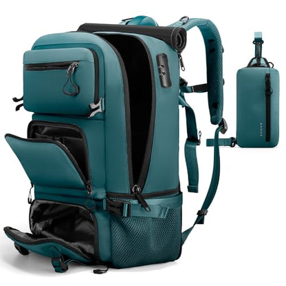 FUTURE AESTHEICS Travel backpack Carry-on Travel Backpack For Women Men Flight Approved Business Weekender Overnight Waterproof Daypack (Blue) - color: Blue